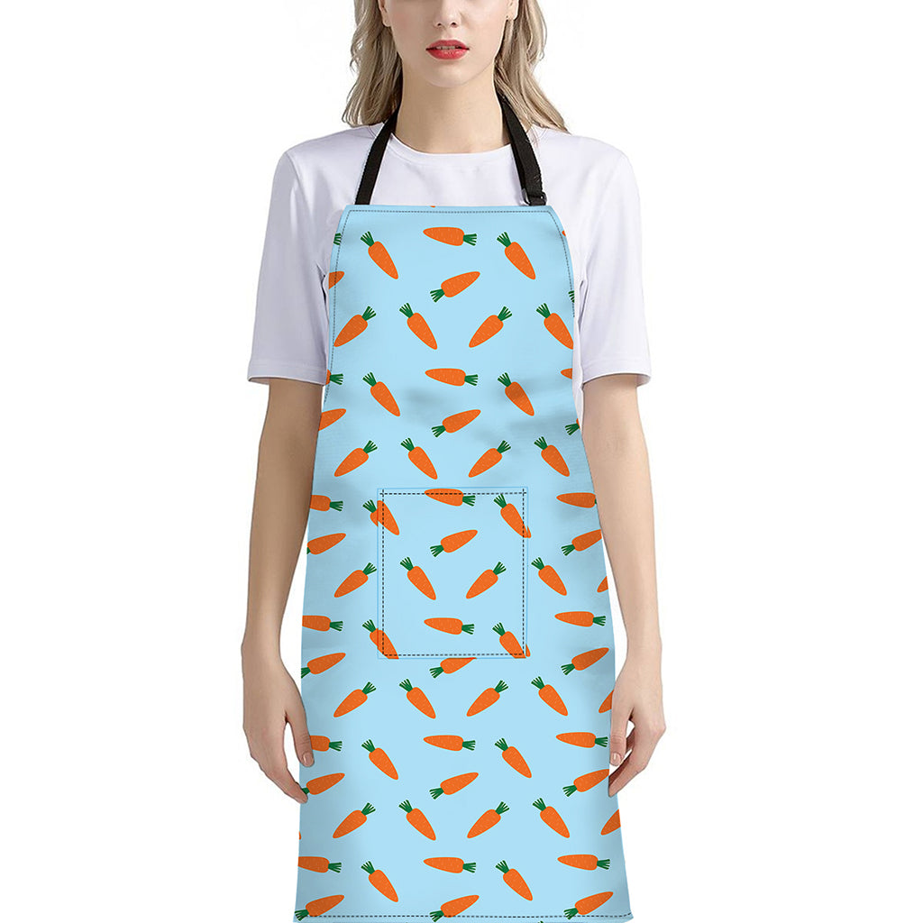 Little Carrot Pattern Print Bib Apron With Pocket