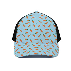 Little Carrot Pattern Print Black Mesh Trucker Cap