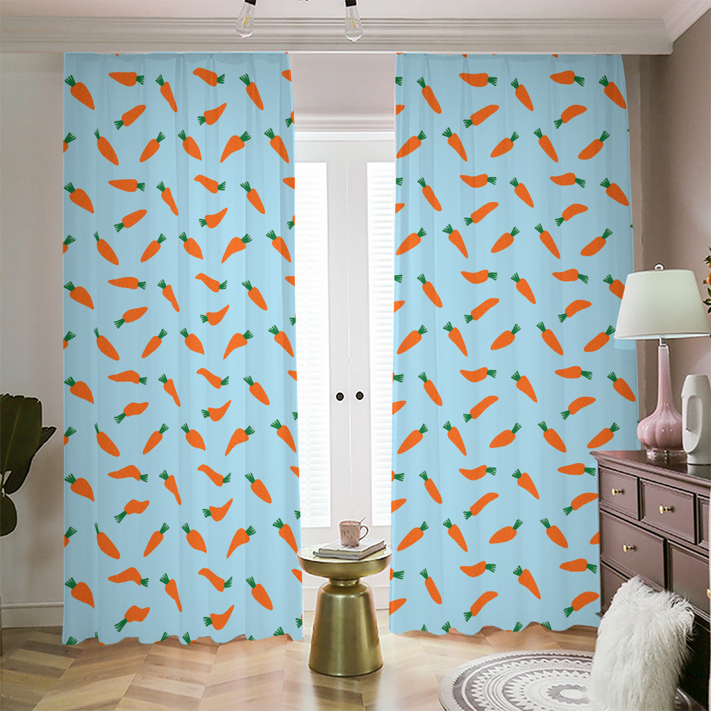 Little Carrot Pattern Print Blackout Pencil Pleat Curtains