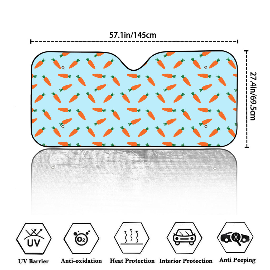 Little Carrot Pattern Print Car Windshield Sun Shade