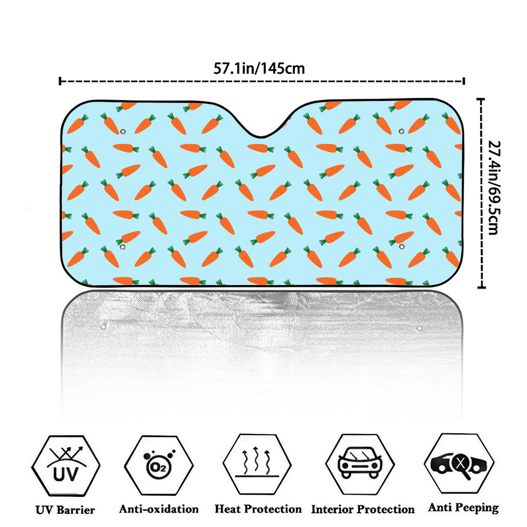 Little Carrot Pattern Print Car Windshield Sun Shade