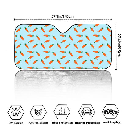 Little Carrot Pattern Print Car Windshield Sun Shade