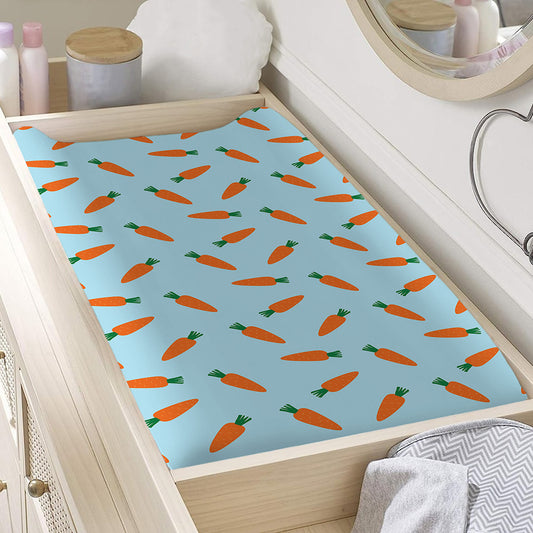 Little Carrot Pattern Print Changing Pad Cover