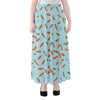 Little Carrot Pattern Print Chiffon Maxi Skirt