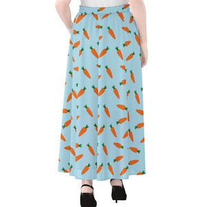 Little Carrot Pattern Print Chiffon Maxi Skirt