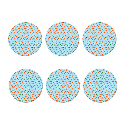 Little Carrot Pattern Print Coaster Set