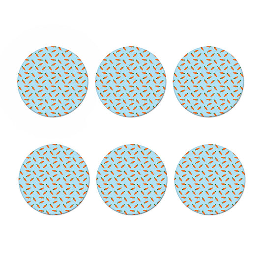 Little Carrot Pattern Print Coaster Set