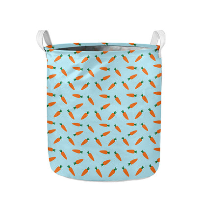 Little Carrot Pattern Print Collapsible Laundry Basket