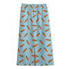 Little Carrot Pattern Print Cotton Front Slit Maxi Skirt