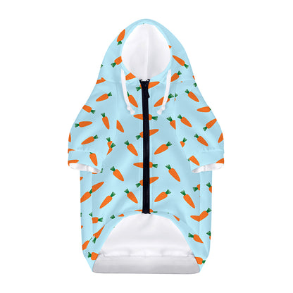 Little Carrot Pattern Print Dog Zip Up Hoodie