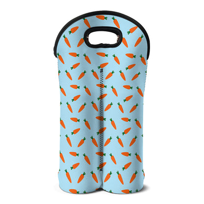 Little Carrot Pattern Print Double Neoprene Wine Tote