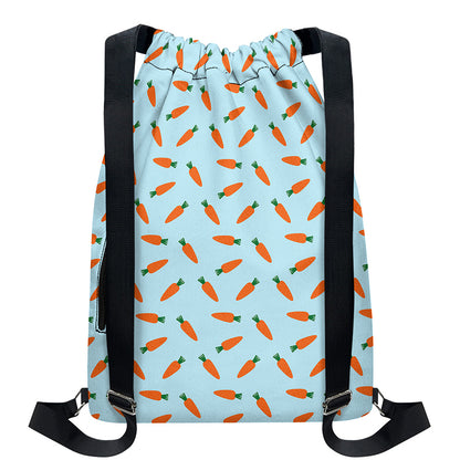 Little Carrot Pattern Print Drawstring Backpack