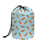Little Carrot Pattern Print Drawstring Makeup Bag