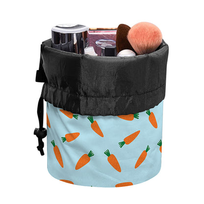 Little Carrot Pattern Print Drawstring Makeup Bag