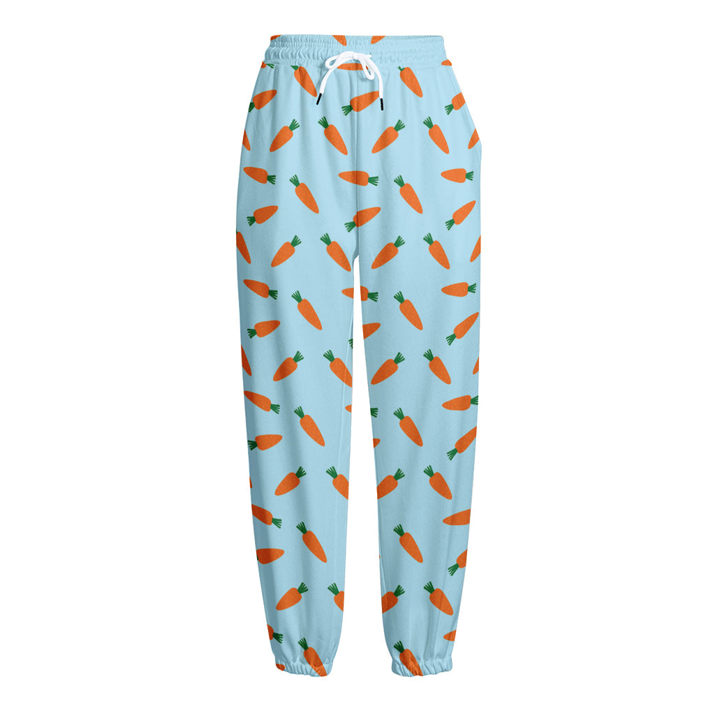 Little Carrot Pattern Print Fleece Lined Knit Pants