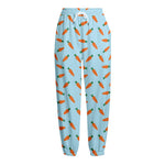 Little Carrot Pattern Print Fleece Lined Knit Pants