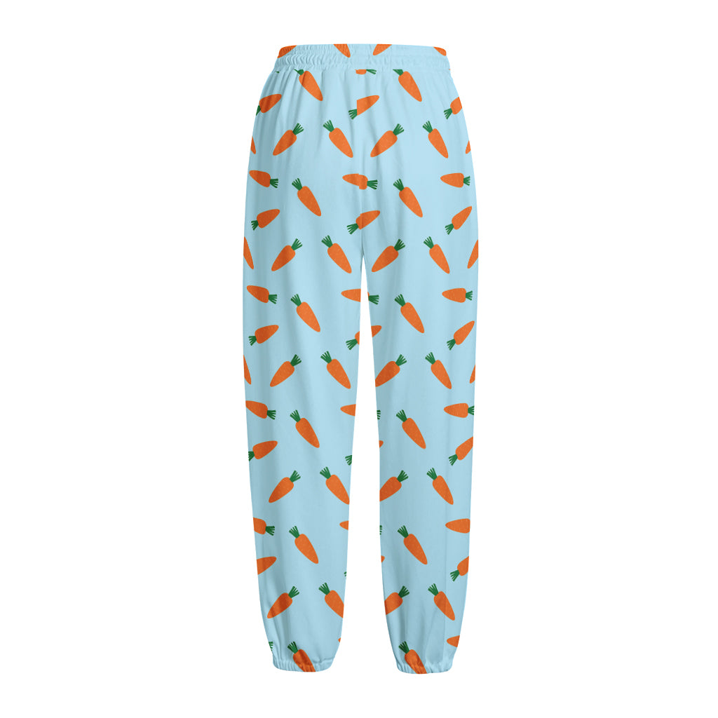 Little Carrot Pattern Print Fleece Lined Knit Pants
