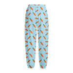 Little Carrot Pattern Print Fleece Lined Knit Pants