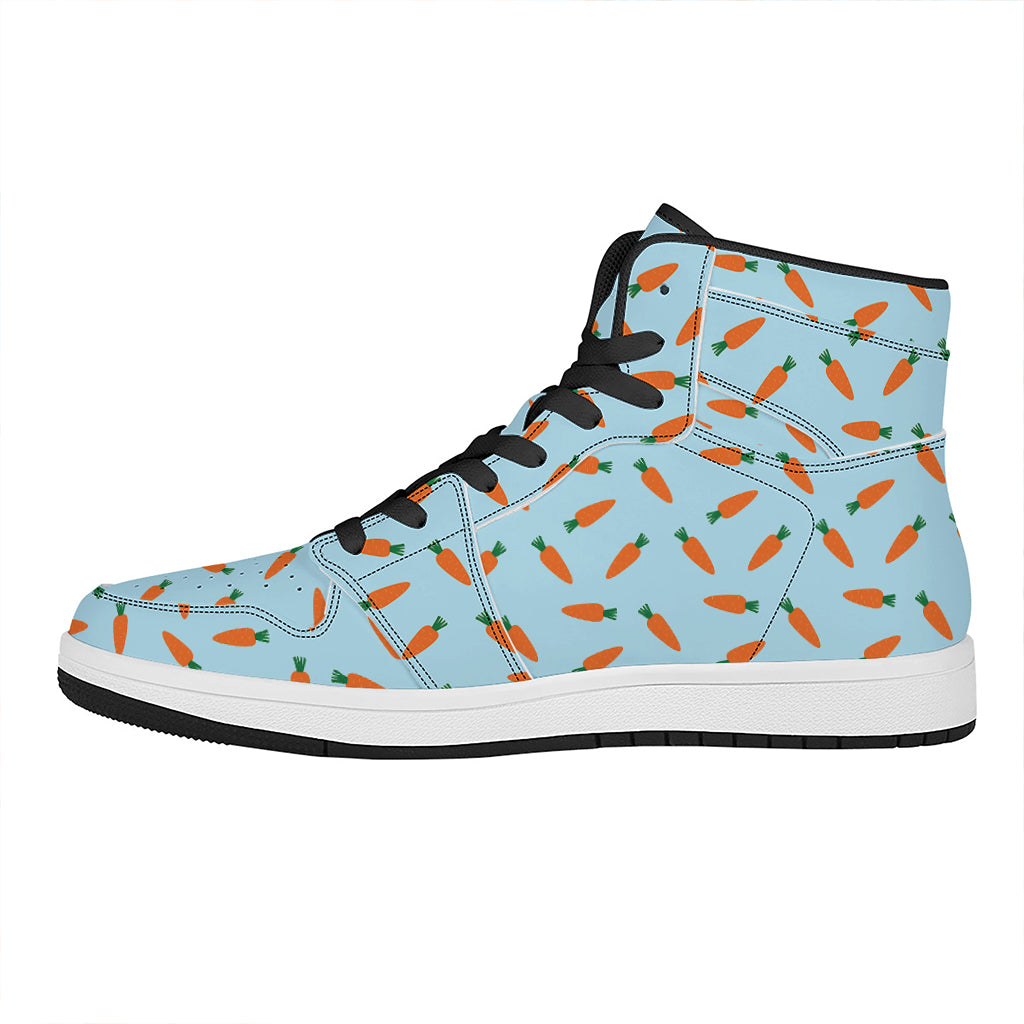 Little Carrot Pattern Print High Top Leather Sneakers