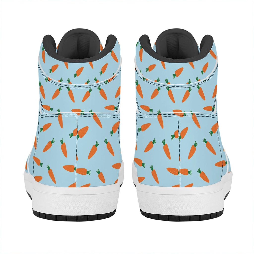 Little Carrot Pattern Print High Top Leather Sneakers