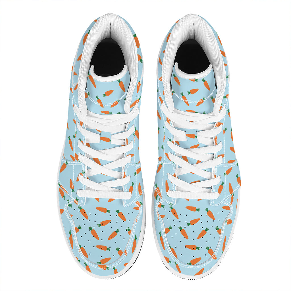 Little Carrot Pattern Print High Top Leather Sneakers