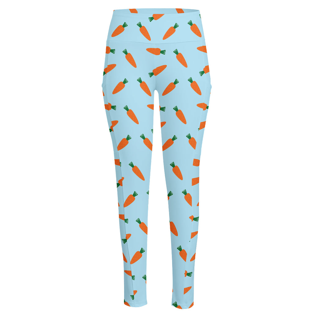 Little Carrot Pattern Print High-Waisted Pocket Leggings