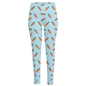 Little Carrot Pattern Print High-Waisted Pocket Leggings