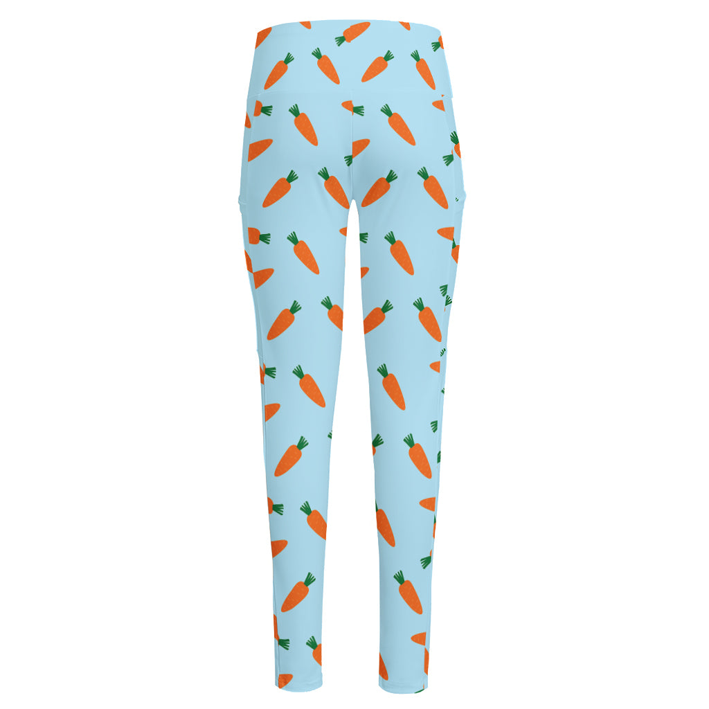 Little Carrot Pattern Print High-Waisted Pocket Leggings