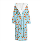 Little Carrot Pattern Print Hooded Bathrobe