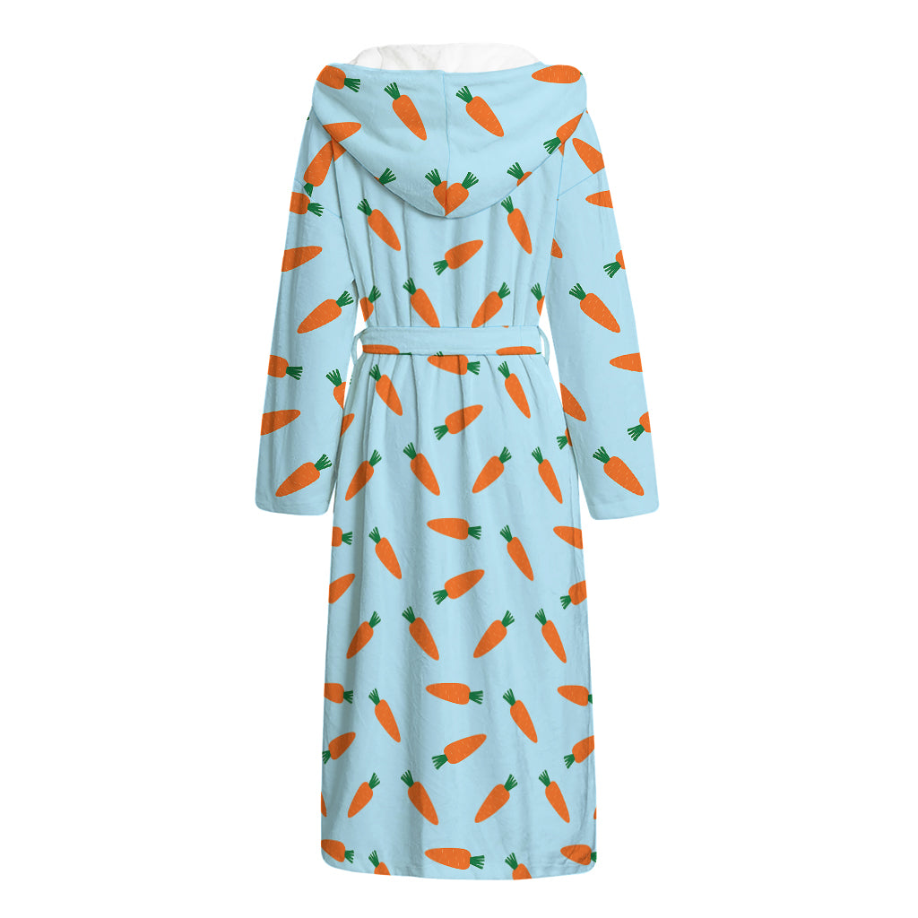 Little Carrot Pattern Print Hooded Bathrobe