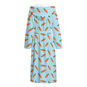 Little Carrot Pattern Print Hooded Bathrobe