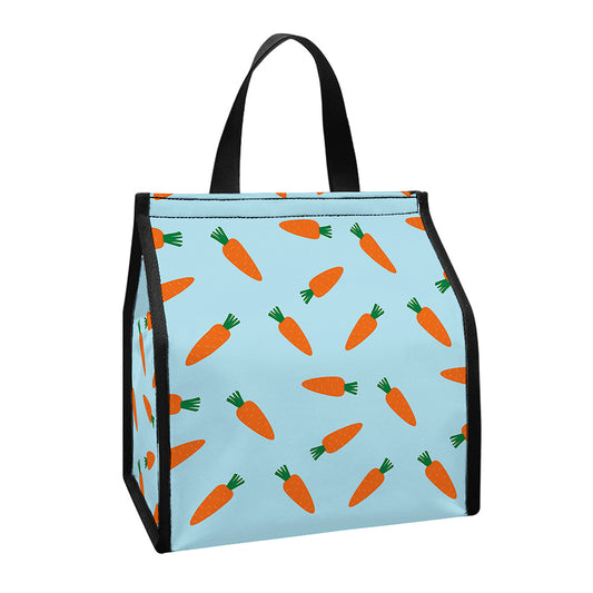 Little Carrot Pattern Print Insulated Lunch Tote