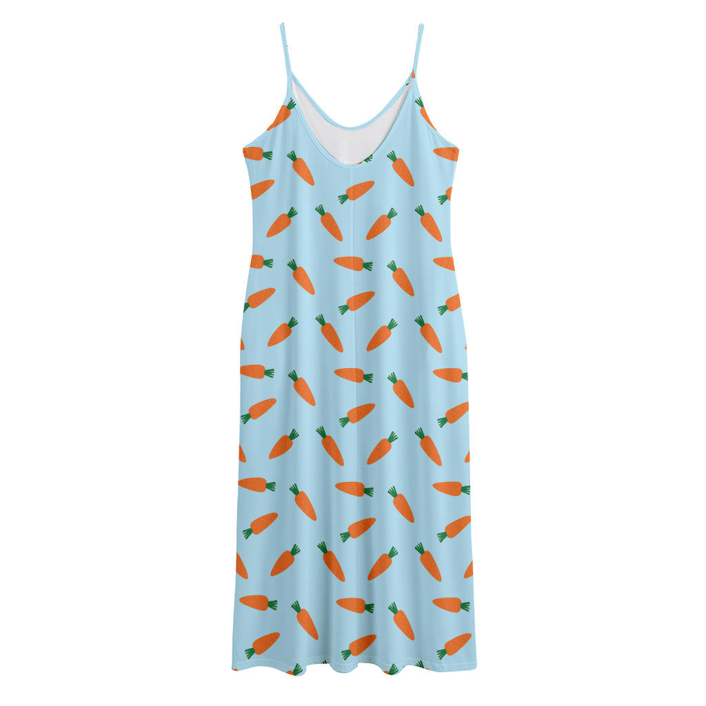 Little Carrot Pattern Print Jersey Midi Cami Dress