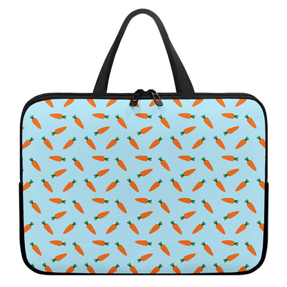 Little Carrot Pattern Print Laptop Sleeve With Handle