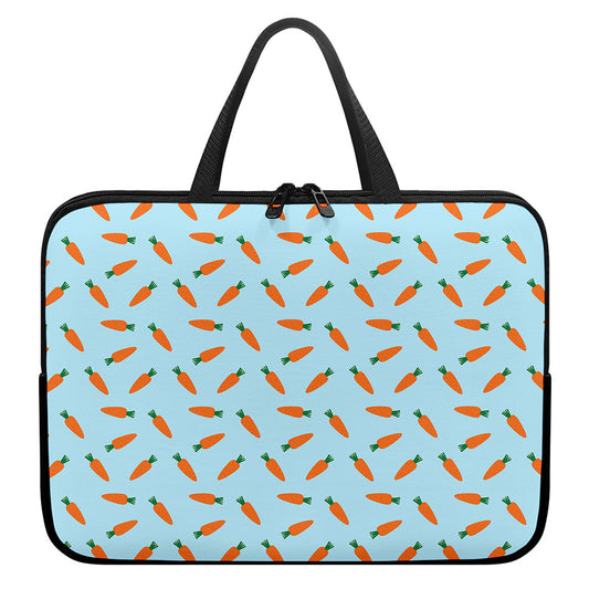 Little Carrot Pattern Print Laptop Sleeve With Handle