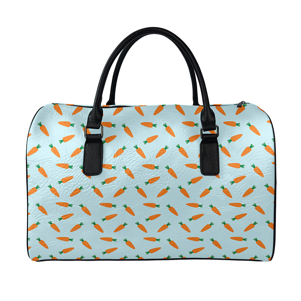 Little Carrot Pattern Print Leather Duffle Bag