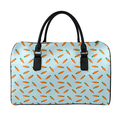 Little Carrot Pattern Print Leather Duffle Bag