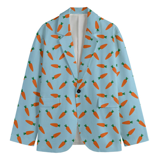 Little Carrot Pattern Print Men's Blazer