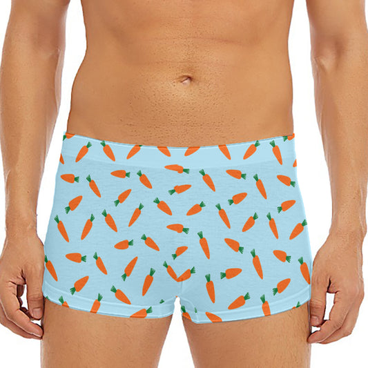 Little Carrot Pattern Print Men's Short Boxer Briefs
