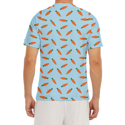 Little Carrot Pattern Print Men's Short Sleeve Rash Guard