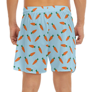 Little Carrot Pattern Print Men's Split Running Shorts