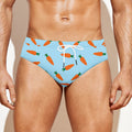 Little Carrot Pattern Print Men's Swim Briefs