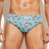 Little Carrot Pattern Print Men's Swim Briefs