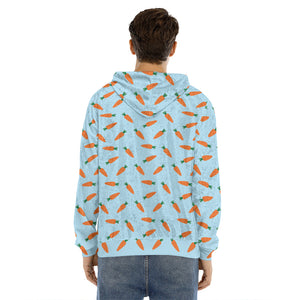 Little Carrot Pattern Print Men's Velvet Pullover Hoodie