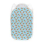 Little Carrot Pattern Print Mesh Laundry Hamper