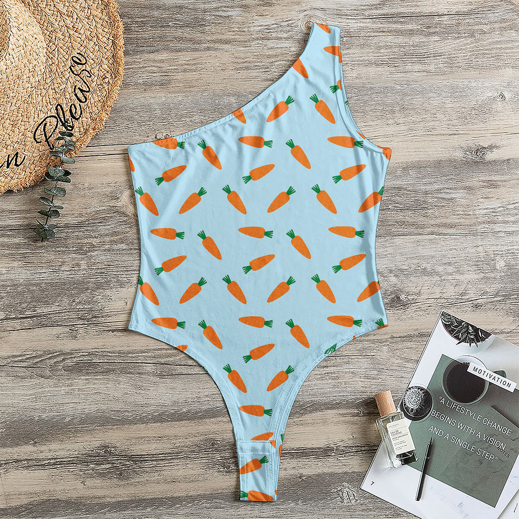Little Carrot Pattern Print One Shoulder Bodysuit