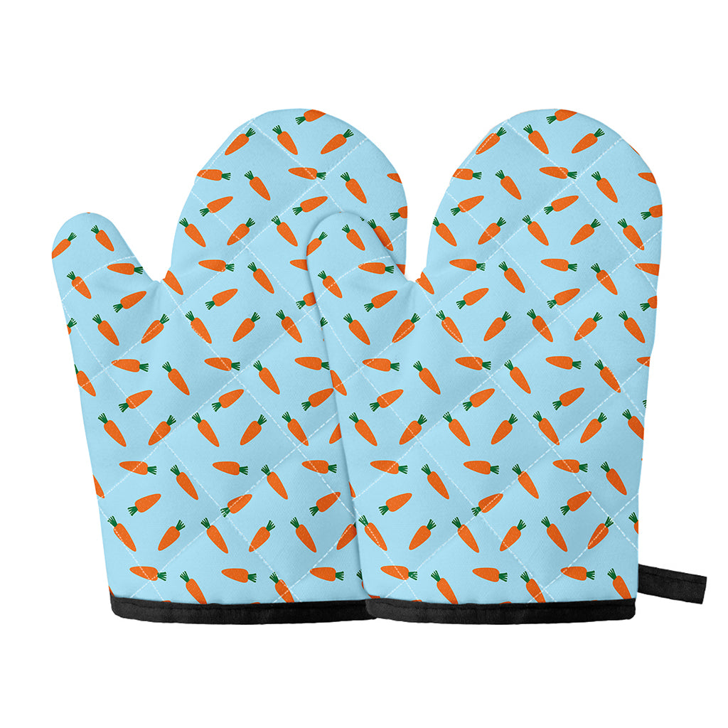 Little Carrot Pattern Print Oven Mitts