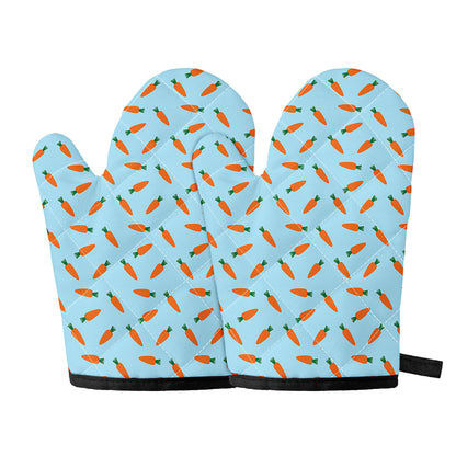 Little Carrot Pattern Print Oven Mitts