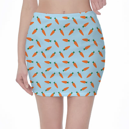 Little Carrot Pattern Print Pencil Mini Skirt