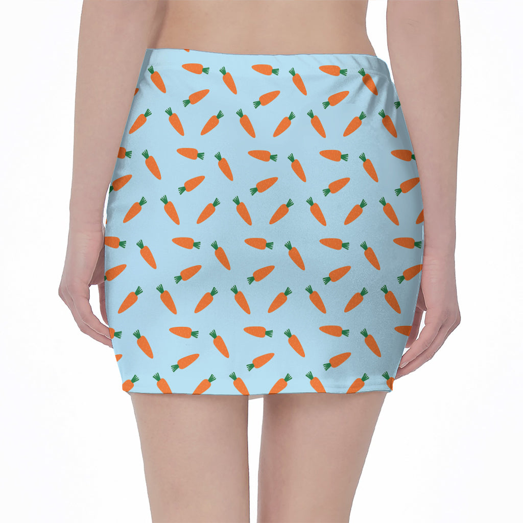 Little Carrot Pattern Print Pencil Mini Skirt